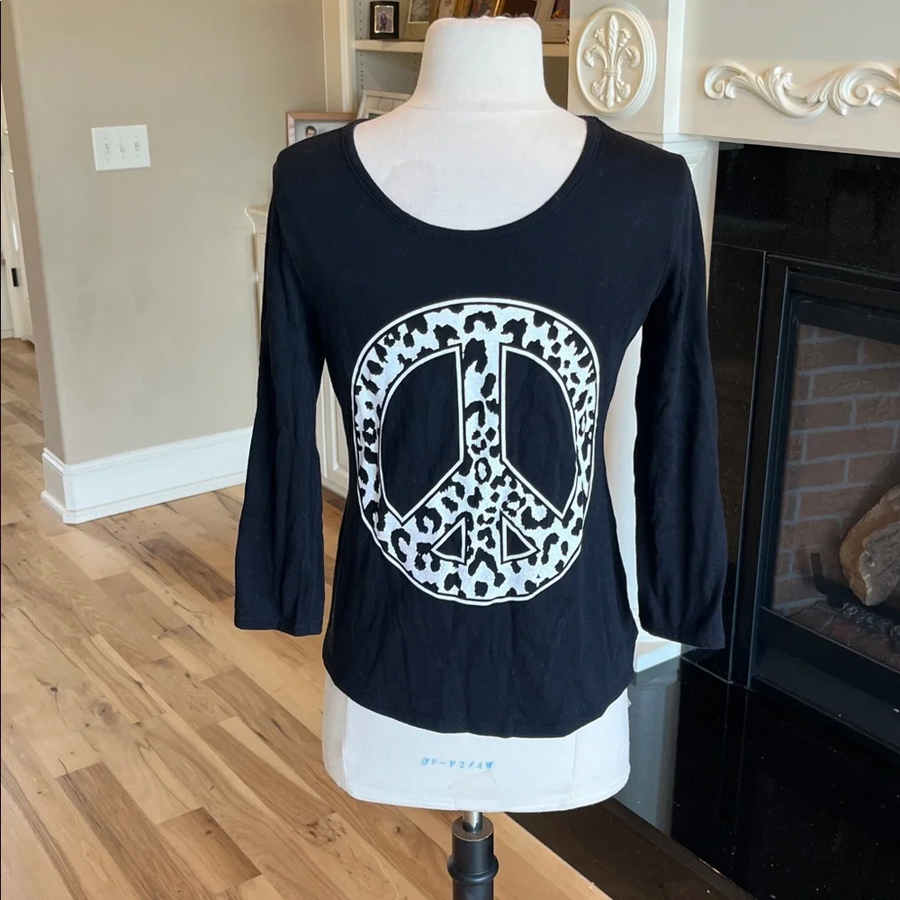 Justice Peace Shirt Black Long Sleeve Cotton